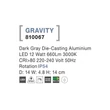 Aplica de perete exterioara NovaLuce Gravity metal, gri, LED, 3000K, 12W, 660lm, IP54 - NL-810067