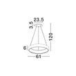 Pendul NovaLuce ALBI metal, plastic, negru, alb, LED, 50W, 3000K, 2500Lm - 8105602-D