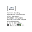 Lampadar exterior NovaLuce Lock metal, plastic, gri, transparent, LED, 3000-4000K, 12W, 960lm, IP54 - NL-813104