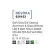 Lampadar exterior NovaLuce Devora metal, sticla, gri, transparent, LED, 3000K, 8W, 195lm, IP54 - NL-826423