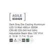 Aplica de perete exterioara NovaLuce Agile metal, gri, LED, 3000K, 13W, 480lm, IP54 - NL-833426