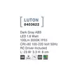 Aplica de perete exterioara NovaLuce Luton plastic, gri, LED, 3000K, 1.6W, 100lm, IP65 - NL-8403622