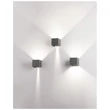 Aplica de perete exterioara NovaLuce Como metal, gri, LED, 3000K, 2x3W, 510lm, IP54 - NL-847407