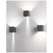 Aplica de perete exterioara NovaLuce Como metal, gri, LED, 3000K, 2x3W, 510lm, IP54 - NL-847407