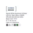 Aplica de perete exterioara NovaLuce Como metal, sticla, alb, LED, 3000K, 4x1W, 265lm, IP54 - NL-852436