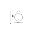 Oglinda NovaLuce REMS metal, sticla, negru, LED, 29W, 701lm, 3000K, IP44 - NL-9006005