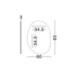 Oglinda NovaLuce LORIN  metal, sticla, LED, 37W, 3000K, 754Lm, IP44 - 9006116