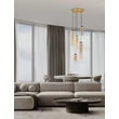 Pendul NovaLuce SANO metal, sticla, auriu, sampanie, LED, 15W, 900lm, 3000K - NL-9009170