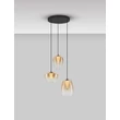 Pendul NovaLuce OBLO metal, sticla, negru, chihlimbar, LED, 10W, 650lm, 3000K - NL-9009177