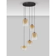 Pendul NovaLuce OBLO metal, sticla, negru, chihlimbar, LED, 18W, 1170lm, 3000K - NL-9009179