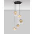 Pendul NovaLuce OBLO metal, sticla, negru, chihlimbar, LED, 18W, 1170lm, 3000K - NL-9009179