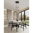 Pendul NovaLuce ULON metal, sticla, negru, fumuriu, LED, 37W, 2035ml, 3000K - NL-9009183