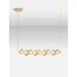 Pendul NovaLuce LEDA metal, sticla, auriu, chihlimbar, LED, 30W, 1800lm, 3000K - NL-9009186