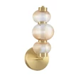 Aplica de perete NovaLuce LEDA metal, sticla, auriu, chihlimbar, LED, 18W, 1080lm, 3000K - NL-9009188
