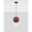 Pendul NovaLuce NOESIS metal, sticla, negru, rosu, LED, 7W, 420lm, 3000K - NL-9009191