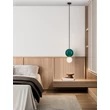 Pendul NovaLuce NOESIS metal, sticla, negru, verde, LED, 7W, 420lm, 3000K - NL-9009193