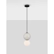 Pendul NovaLuce NOESIS metal, sticla, negru, gri, LED, 6W, 360lm, 3000K - NL-9009194