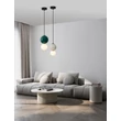 Pendul NovaLuce NOESIS metal, sticla, negru, verde, LED, 6W, 360lm, 3000K - NL-9009197
