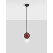 Pendul NovaLuce NOESIS metal, sticla, negru, rosu, LED, 4W, 240lm, 3000K - NL-9009199
