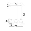 Pendul NovaLuce BLAKU metal, sticla, negru, fumuriu, E27 - 9009272