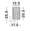 Aplica de perete NovaLuce CERTA metal, sticla, auriu, transparent, E27 - 9009277