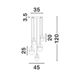 Pendul NovaLuce EGNA metal, sticla, negru, auriu, alb, transparent, LED, 3000K, 59W, 6110lm - 9009280