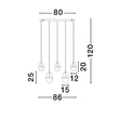 Pendul NovaLuce EGNA metal, sticla, negru, auriu, alb, transparent, LED, 3000K, 58W, 5940lm - 9009281