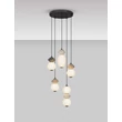 Pendul NovaLuce PALLINA metal, sticla, negru, alb, LED, 28W, 1680lm, 3000K - NL-9009305