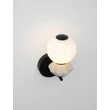 Aplica de perete NovaLuce PALLINA metal, sticla, negru, alb, LED, 6W, 360lm, 3000K - NL-9009306