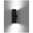 Aplica de perete exterioara NovaLuce Alp metal, sticla, negru, LED, 3000K, 2x10W, 1200lm, IP67 - NL-9010009