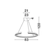 Pendul NovaLuce ELMO metal, acril, crom, alb, LED, 58W, 3500K, 3729Lm - 9019730