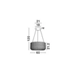 Pendul NovaLuce CELYSIA metal, cristal, gri, transparent, LED, 47W, 3500K, 3682 Lm - NL-9019765