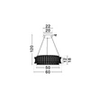 Pendul NovaLuce CELYSIA metal, cristal, crom, transparent, LED, 56W, 3500K, 4592 Lm - NL-9019773