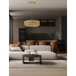 Pendul NovaLuce CELYSIA metal, cristal, auriu, transparent, LED, 56W, 3500K, 4592 Lm - NL-9019774