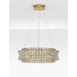 Pendul NovaLuce CELYSIA metal, cristal, auriu, transparent, LED, 56W, 3500K, 4592 Lm - NL-9019774