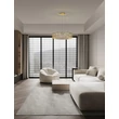 Pendul NovaLuce CELYSIA metal, cristal, auriu, transparent, LED, 74W, 3500K, 5920 Lm - NL-9019776