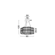 Pendul NovaLuce NUVIA metal, cristal, crom, transparent, LED, 34W, 3500K, 2040 Lm - NL-9019781