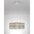 Pendul NovaLuce NUVIA metal, cristal, crom, transparent, LED, 34W, 3500K, 2040 Lm - NL-9019781
