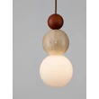 Pendul NovaLuce MARIS metal, piatra, lemn, sticla,  bej, maro, opal, G9 - 9019802