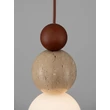 Pendul NovaLuce MARIS metal, piatra, lemn, sticla,  bej, maro, opal, G9 - 9019802