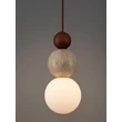 Pendul NovaLuce MARIS metal, piatra, lemn, sticla,  bej, maro, opal, G9 - 9019802