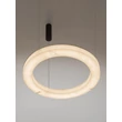 Pendul NovaLuce VASTER metal, imitatie alabastru, negru, alb, LED, 36W, 3000K, 2149Lm - 9019812
