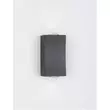 Aplica de perete exterioara NovaLuce Dewei metal, plastic, negru, LED, 3000K, 2x2W, 400lm, IP54 - NL-9026117