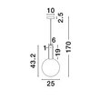 Pendul NovaLuce ENTERO metal, sticla, alb, auriu, LED, 3000K, 6W, 680lm - 9030541