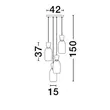 Pendul NovaLuce PLUMA metal, sticla, auriu, multicolor, LED, 3000K, 32W, 3660lm - 9030549