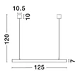 Pendul NovaLuce LINA metal, negru, LED, 3000K, 16W, 960lm - 9063609