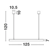 Pendul NovaLuce LINA metal, negru, LED, 4000K, 16W, 960lm - 9063610