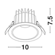 Spot incastrabil NovaLuce BRADY metal, alb, negru, LED, 3000K, 10W, 920lm, IP67 - 9070154