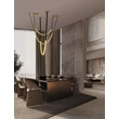 Pendul NovaLuce LAZURA metal, cristal, piele, auriu, negru, transparent, LED, 62W, 3000K, 3720 Lm - NL-9124107