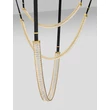 Pendul NovaLuce LAZURA metal, cristal, piele, auriu, negru, transparent, LED, 62W, 3000K, 3720 Lm - NL-9124107